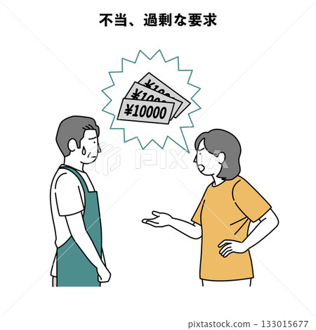 顧客騷擾人員插畫：不公平、過高的收費 133015677