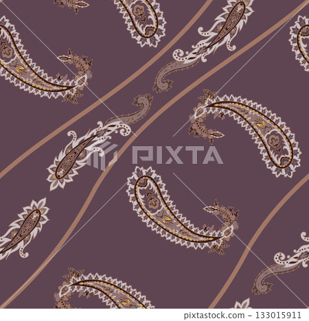 Plum Paisley Flowing Curves Pattern Plum Paisley Flowing Curves Pattern 133015911