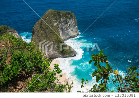 Rock T-Rex, Kelingking Beach, Indonesia. Rock formation at Kelingking Beach on the west coast of Island Nusa Penida. Rock T-Rex, Kelingking Beach, Indonesia. Rock formation at Kelingking Beach on the west coast of Island Nusa Penida. 133016391