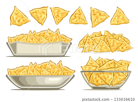 Vector Different Nachos Set 133016610