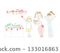 Strawberry picking characters and people 133016863