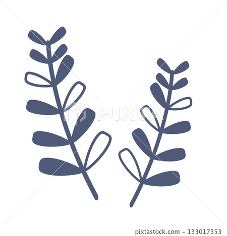 簡單植物的可愛插圖 133017353