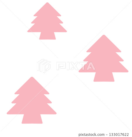 粉紅色插圖，描繪了多棵畸形的針葉樹 133017622