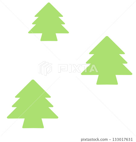 黃綠色中多棵畸形針葉樹的插圖 黃綠色中多棵畸形針葉樹的插圖 133017631