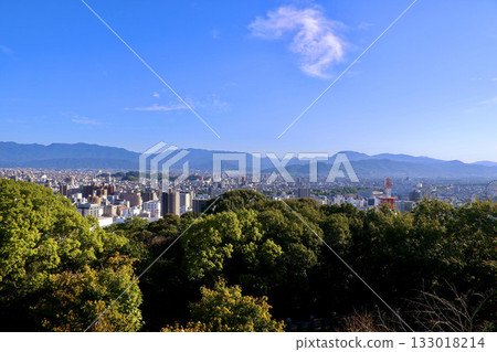 View from Matsuyama Castle, looking south (Matsuyama City, Ehime Prefecture) 133018214