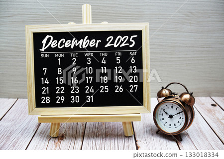 December 2025 annual monthly desk calendar for planning and management 133018334