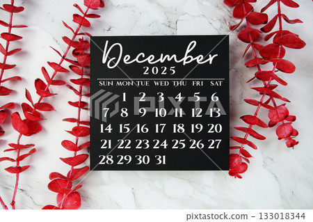 December 2025 annual monthly desk calendar for planning and management 133018344