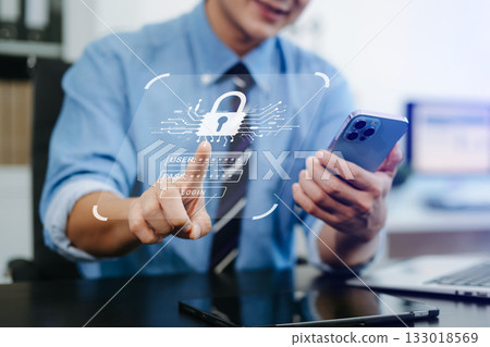 Network security system. Personal Data information on Tablet.Information and cyber security Technology Services. Cybersecurity Network security system. Personal Data information on Tablet.Information and cyber security Technology Services. Cybersecurity 133018569