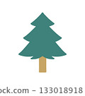 Flat illustration of spiky coniferous tree 133018918