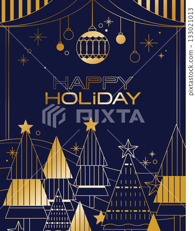 Gorgeous Christmas line card illustration Gorgeous Christmas line card illustration 133021013
