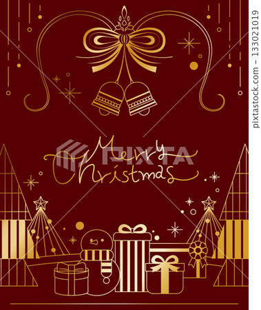 Gorgeous Christmas line card illustration Gorgeous Christmas line card illustration 133021019