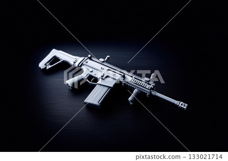 Modern rifle on black background 133021714