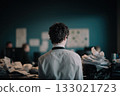 Man in an office. View from the back 133021723