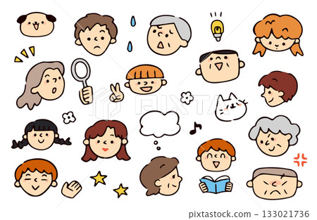 Various face sets 133021736