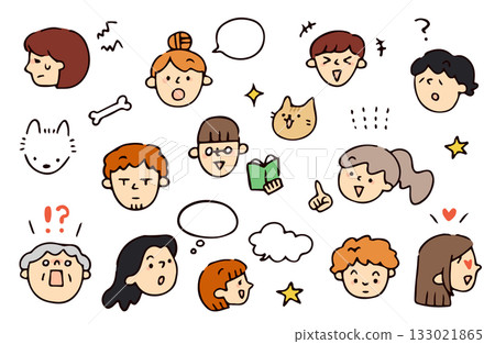 Various face sets Various face sets 133021865