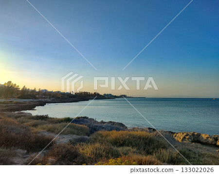 Experience the Serene Coastal View at Dusk for ultimate relaxation and tranquility 133022026