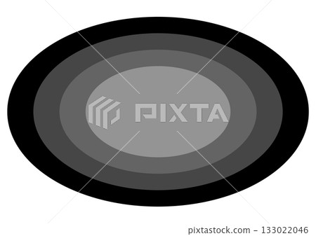 Monochrome gradient abstract design of concentric ovals 133022046