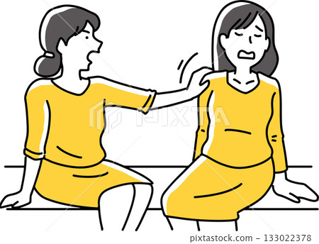 婦女正在接受佈道 婦女正在接受佈道 133022378