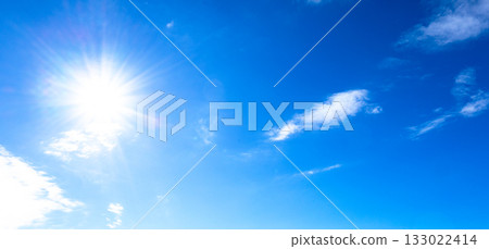 Simple landscape with blue sky and clouds Simple landscape with blue sky and clouds 133022414