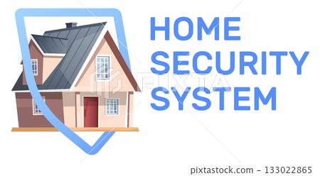 House surrounded by protective shield. Real estate insurance. Residential building protect. Architecture safety. Apartment guard. Vector concept of security system for house protection 133022865