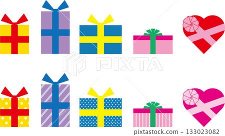Colorful gift box illustration set Colorful gift box illustration set 133023082