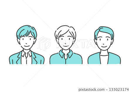 Office casual men upper body illustration 133023174