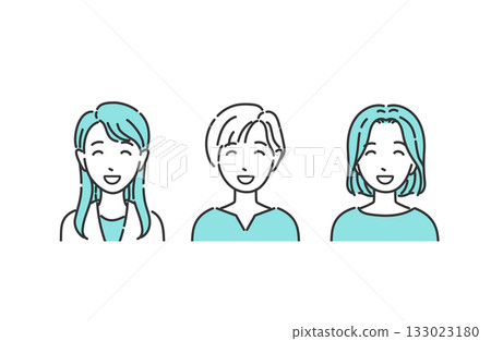 Office casual woman smiling character illustration 133023180