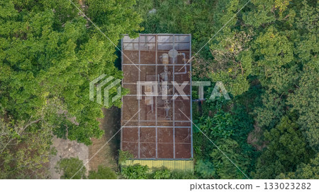 Nov 2 2025 Aerial View Of A Rusted Industrial Container Surrounded Nov 2 2025 Aerial View Of A Rusted Industrial Container Surrounded 133023282