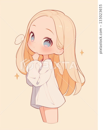 一個畸形的、Q版風格的女孩 一個畸形的、Q版風格的女孩 133023655