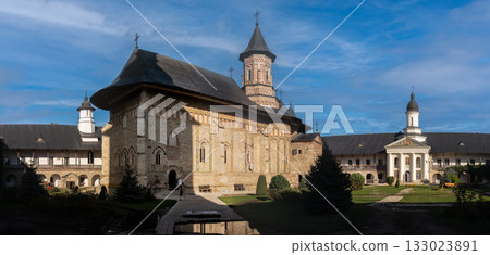 Main Entrance and Bell Tower of Ancient Neamt Monastery, Cultural Hub of Romania Main Entrance and Bell Tower of Ancient Neamt Monastery, Cultural Hub of Romania 133023891