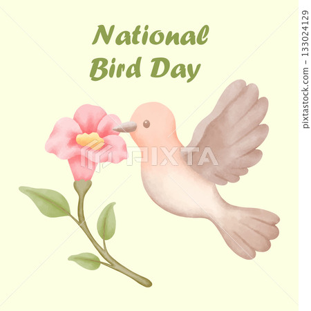 bird watercolor illustration featuring a cute colorful bird inspired by national bird day bird watercolor illustration featuring a cute colorful bird inspired by national bird day 133024129