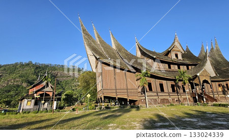 This is traditional house name Rumah Gadang Pagaruyung 133024339