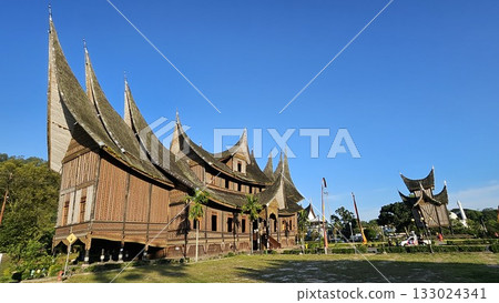 This is traditional house name Rumah Gadang Pagaruyung 133024341