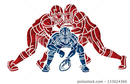 American Football Mix Action Graffiti Cartoon Sport Graphic Vector American Football Mix Action Graffiti Cartoon Sport Graphic Vector 133024360