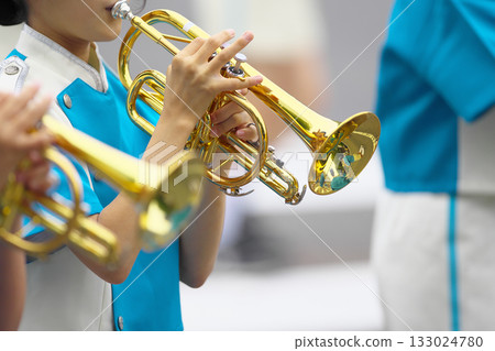 行進樂隊遊行樂器 133024780