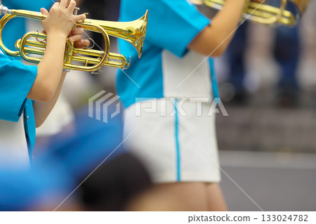 Marching band parade instruments 133024782