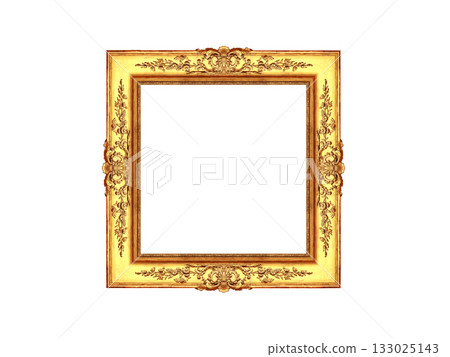 antique gilded frame isolated on white background 133025143