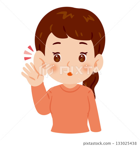 Woman listening carefully upper body illustration Woman listening carefully upper body illustration 133025438