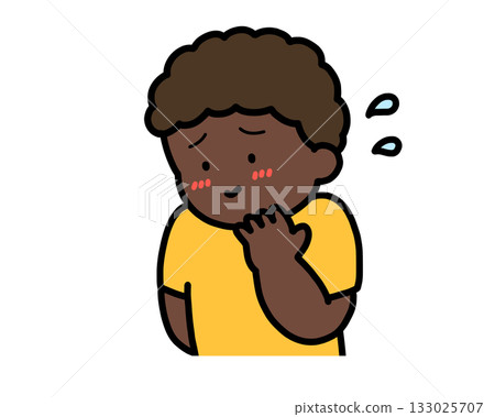 Embarrassed black boy 133025707