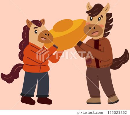 Cute cartoon horse for lunar new year Horse Year illustration Cute cartoon horse for lunar new year Horse Year illustration 133025862