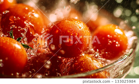 用水清洗櫻桃番茄 133025984