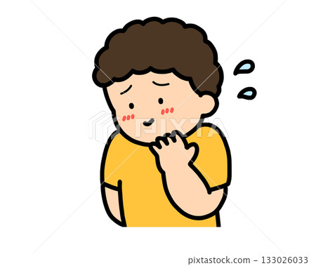 Embarrassed Asian boy 133026033