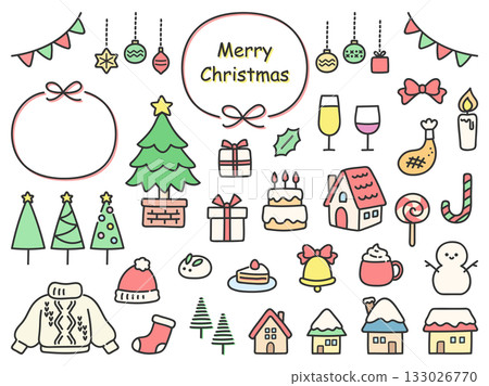 聖誕節手繪插畫集 133026770