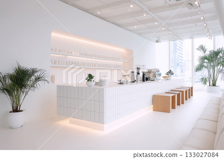 白色、乾淨、現代的咖啡館和店鋪室內設計 白色、乾淨、現代的咖啡館和店鋪室內設計 133027084