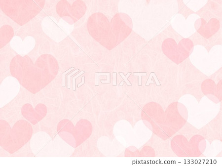 Pink heart pattern on fluffy Japanese paper 133027210