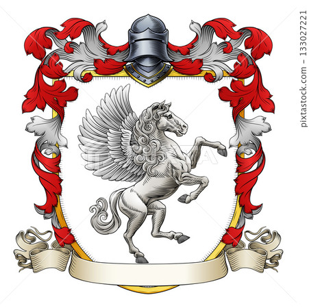 Coat of Arms Crest Pegasus Heraldry Knight Shield Coat of Arms Crest Pegasus Heraldry Knight Shield 133027221