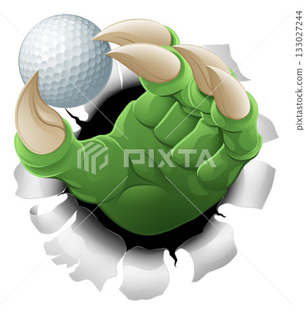 Golf Ball Claw Cartoon Monster Animal Hand 133027244