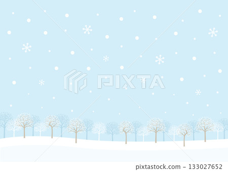 Winter natural landscape, snow and tree background material Winter natural landscape, snow and tree background material 133027652