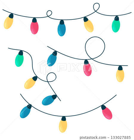 colorful luminous garlands set 133027885