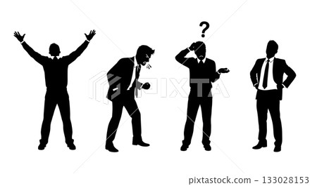 silhouettes of businessman 133028153